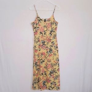 Yellow floral maxi dress NWOT